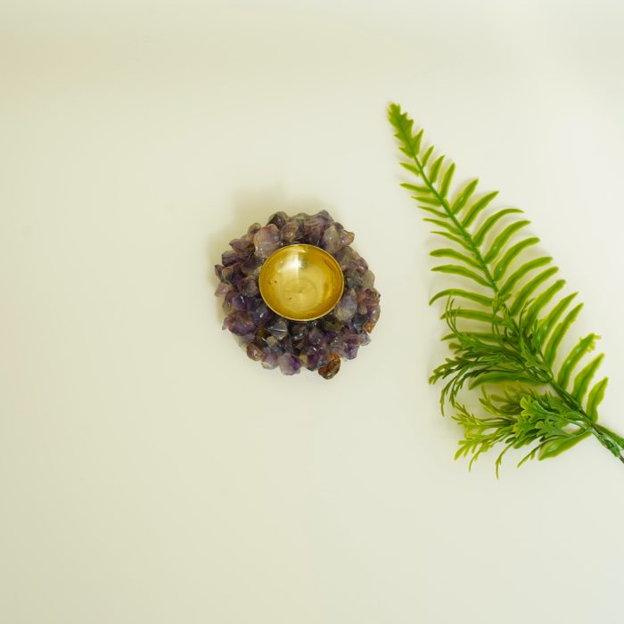 Amethyst Cluster Tea Light Candle Holder