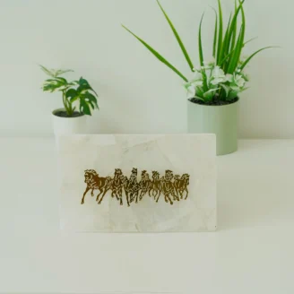Clear Quartz Running Horse Wall Hanging