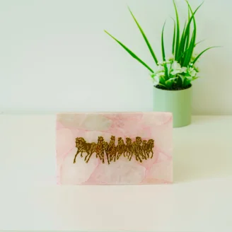 Rose Quartz Running Horse Wall Hanging