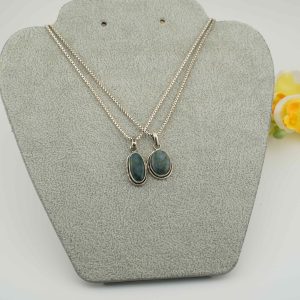 Moss Agate Silver Pendant