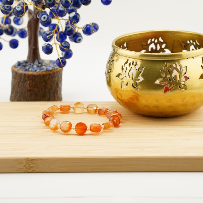 Carnelian Flat Circular Bracelet