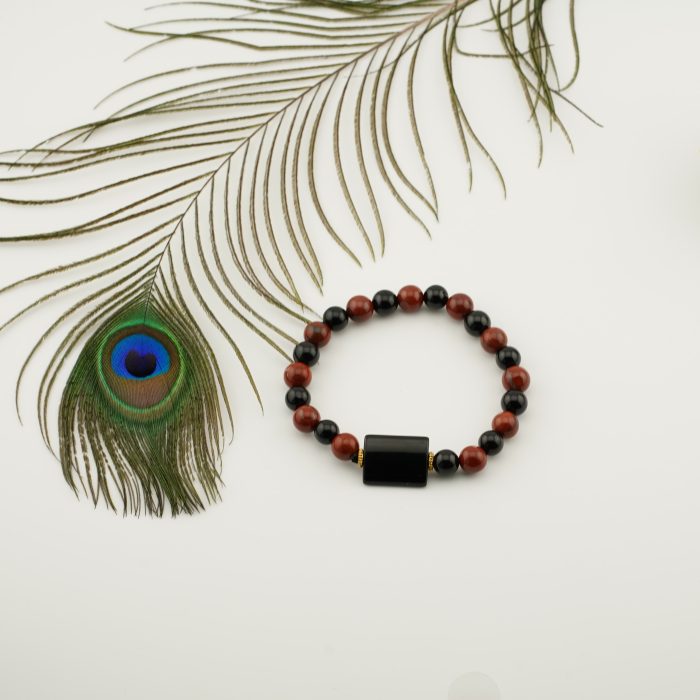 Stability Bracelet Combo(Black Tourmaline, Red Jasper)