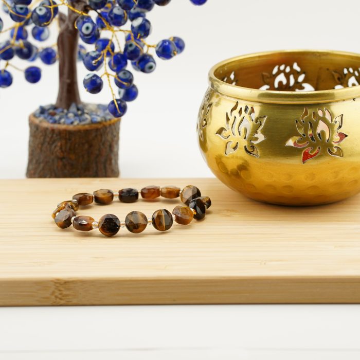 Tiger Eye Flat Circular Bracelet