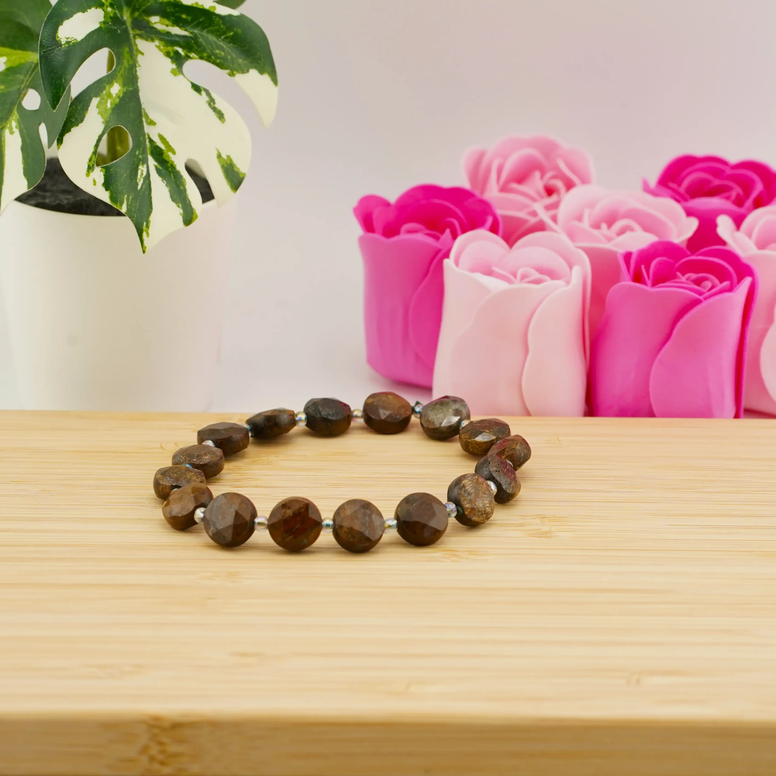 Bronzite Flat Circular Bracelet