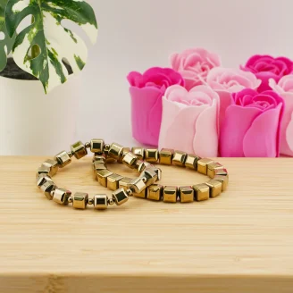 Golden Pyrite Square Bracelet