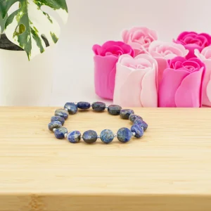 Lapis Lazuli Flat Circular Bracelet.