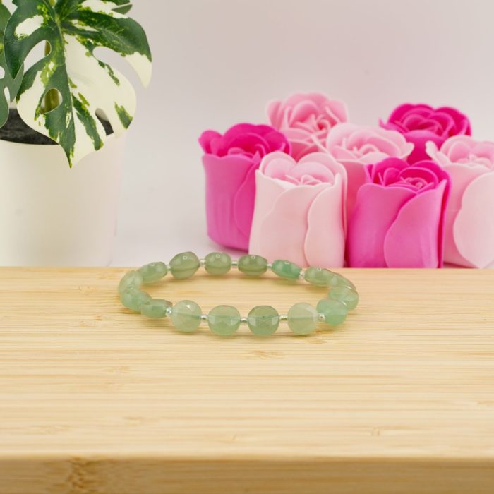 Light Green Aventurine Flat Circular Bracelet