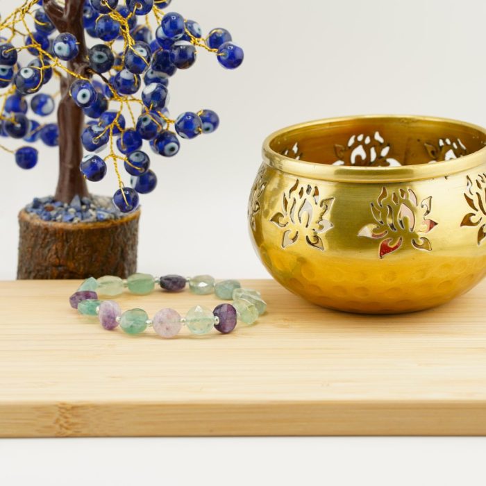 Multi Flourite Flat Circular Bracelet