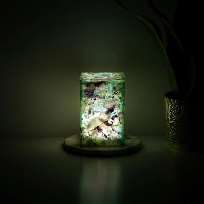 Multi Flourite Lamp Stand