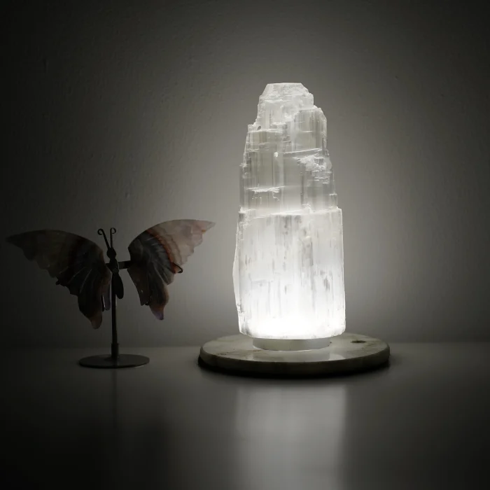 Selenite Burj Lamp
