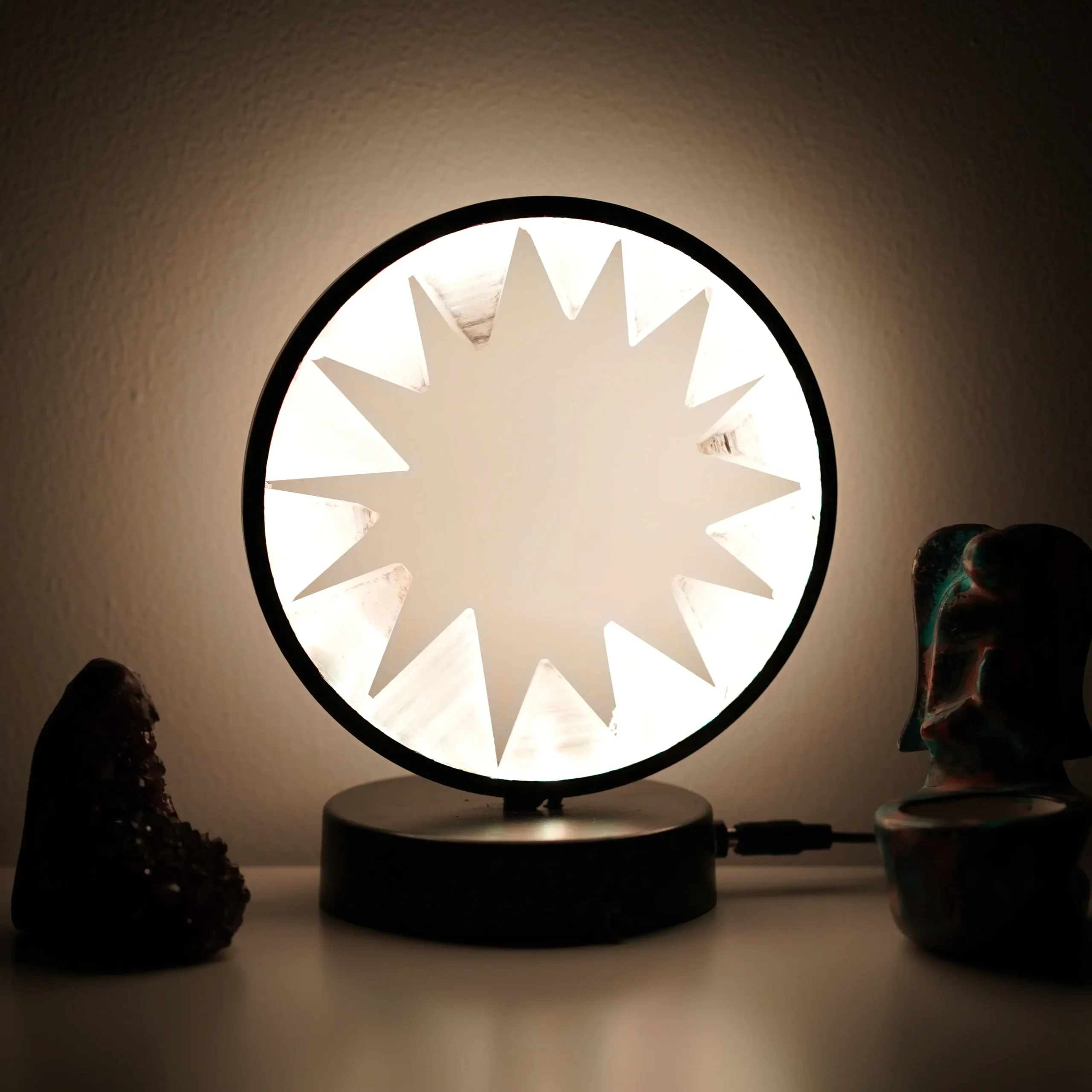 Selenite Ring Lamp