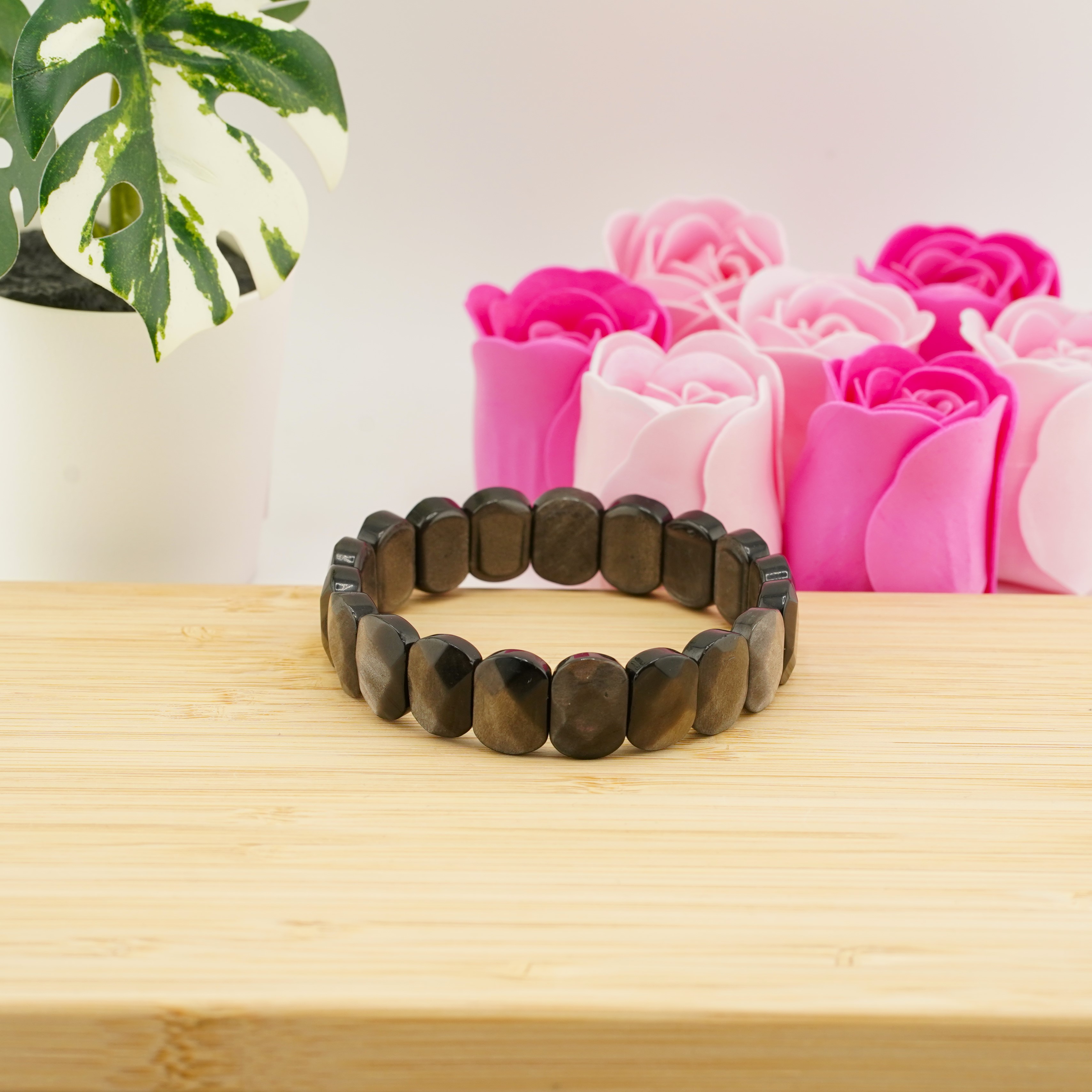 Silver Sheen Obsidian Bracelet