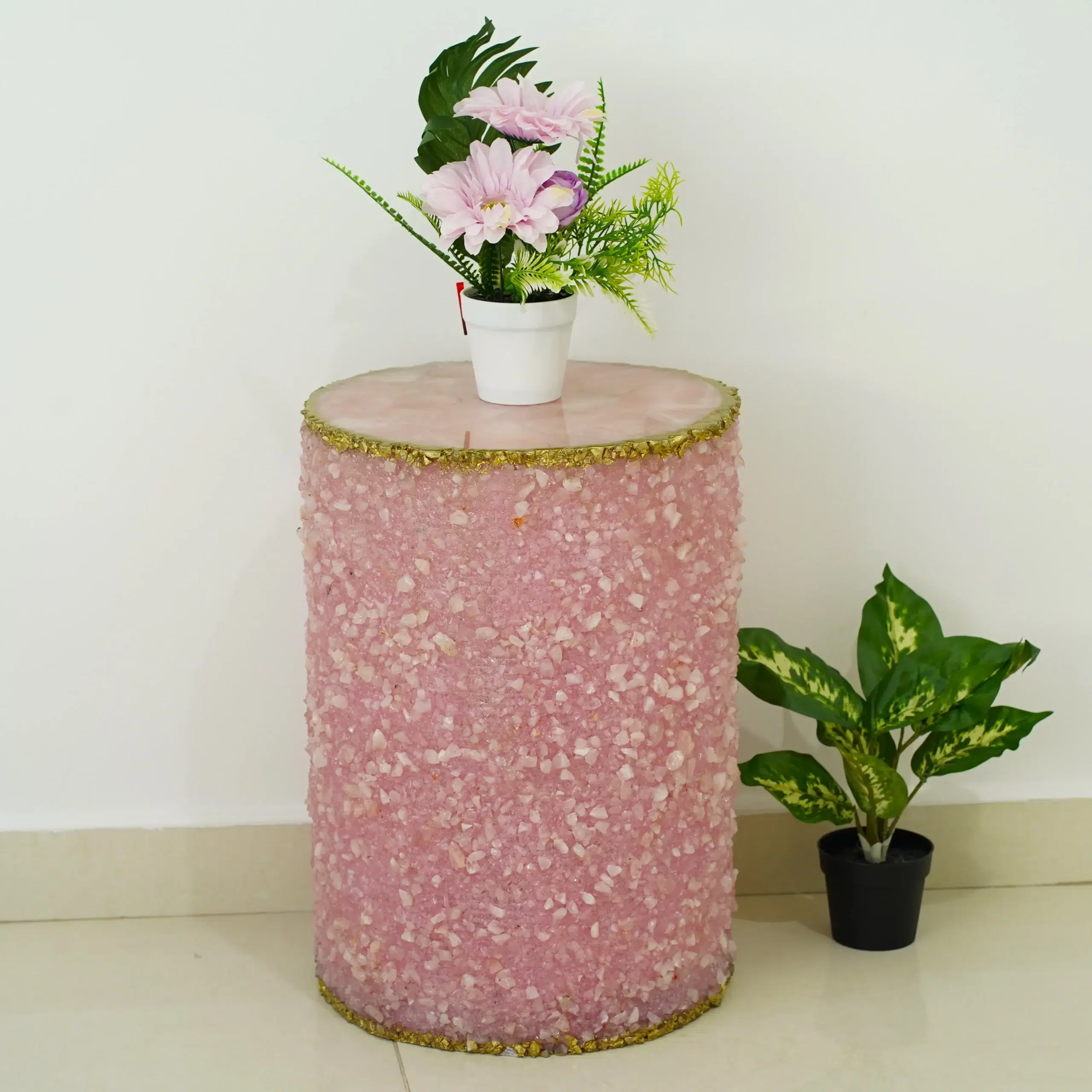Rose Quartz Stool