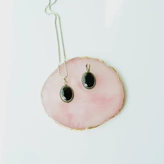 African Black Tourmaline Silver Pendant