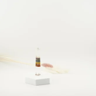 Clear Quartz Seven Chakra Tower 4 Inches