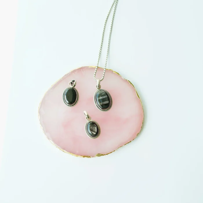 Hypersthene Silver Pendant