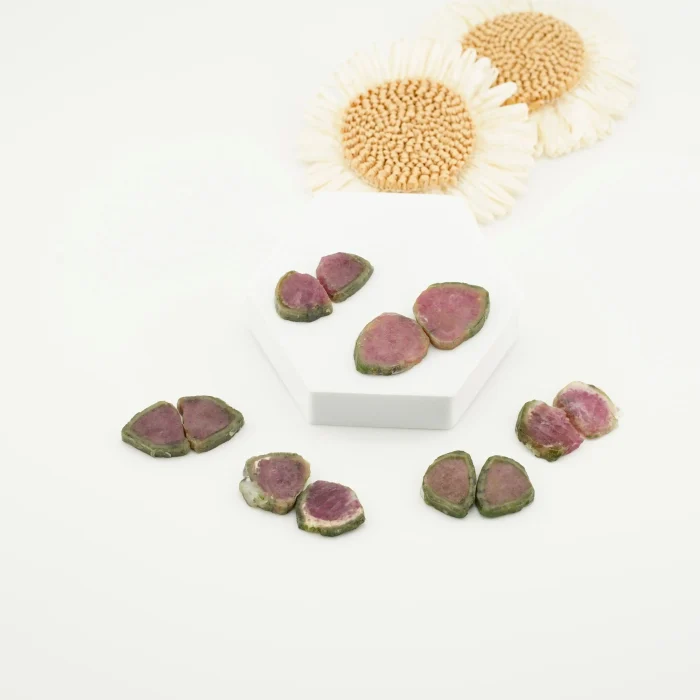Watermelon Tourmaline Raw Pair