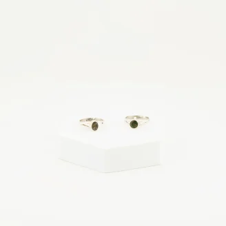 Black Opal Silver Ring