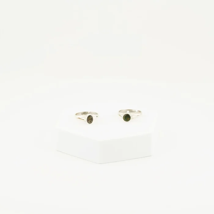 Black Opal Silver Ring