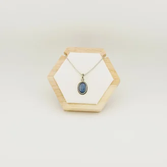 Blue Kyanite Silver Pendant