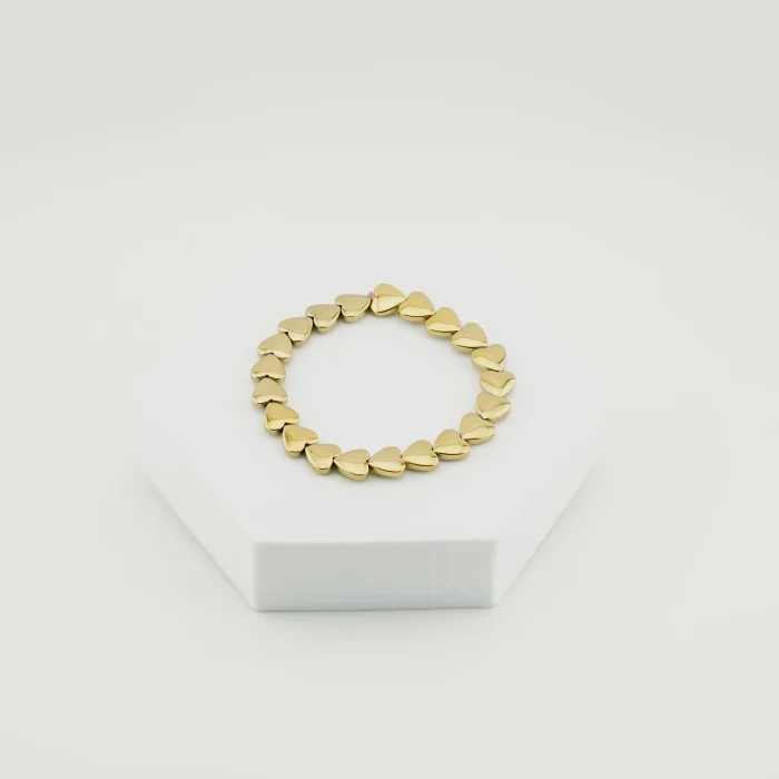 Golden Pyrite Heart Bracelet