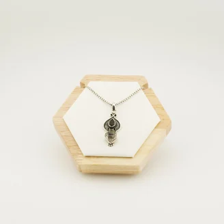 Herkimar Moldavite Silver Pendant (A)