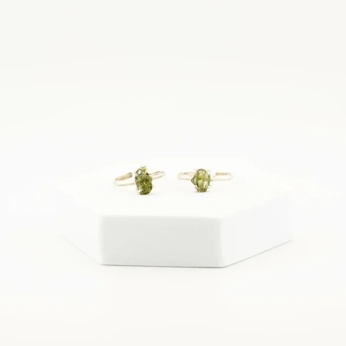 Moldavite Silver Ring