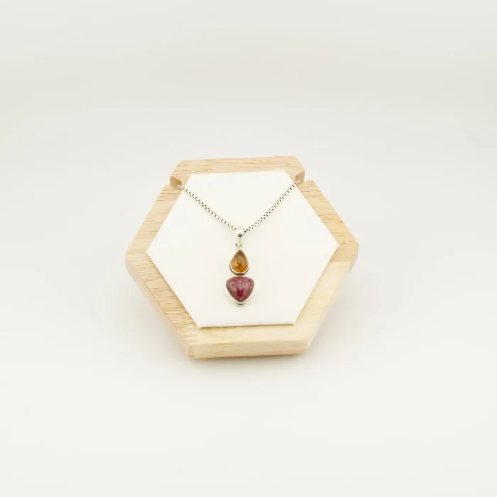 Multi Tourmaline Silver Pendant (B)