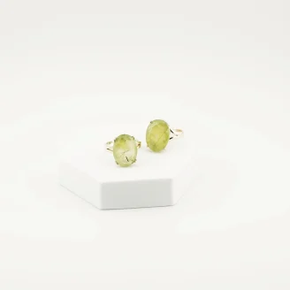 Prehnite Silver Ring