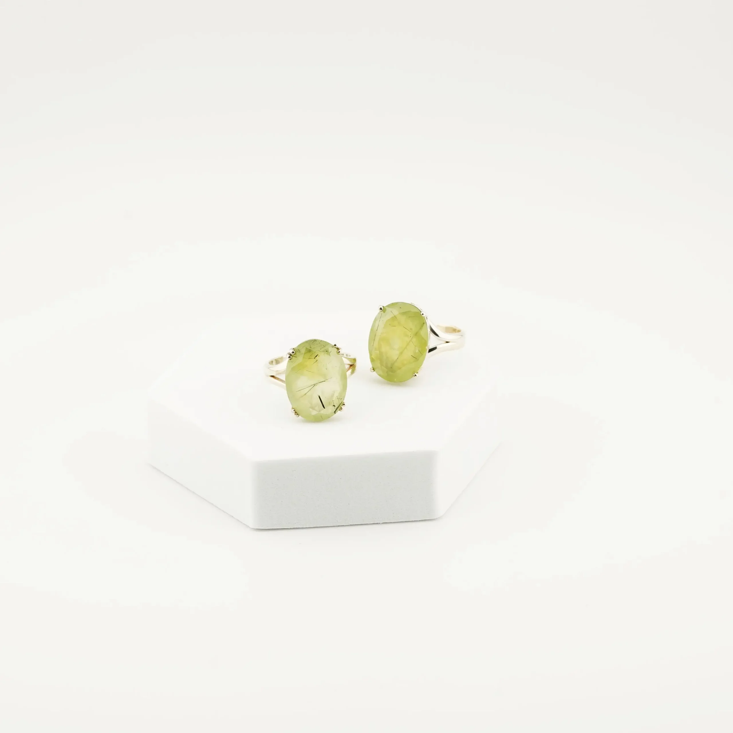 Prehnite Silver Ring