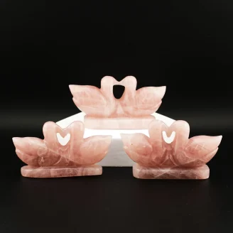 Rose Quartz Duck Pair Weight -142 gram to 175 gram
