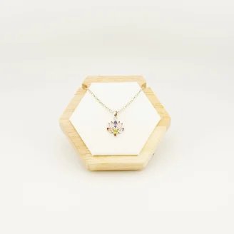 Seven Chakra Silver Lotus Pendant
