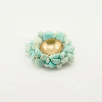 Amazonite Cluster Tea Light Holder
