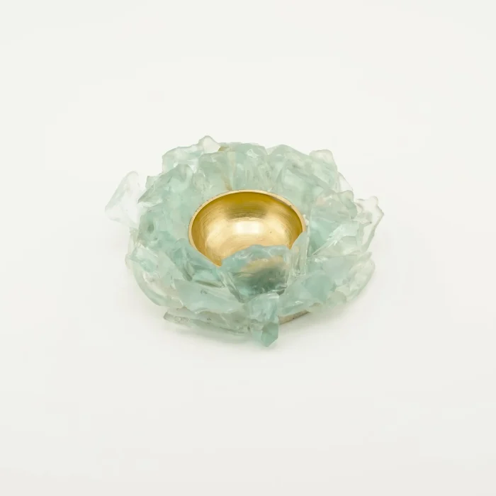 Blue Obsidian Cluster Tea Light Holder