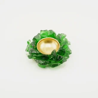 Green Obsidian Cluster Tea Light Holder