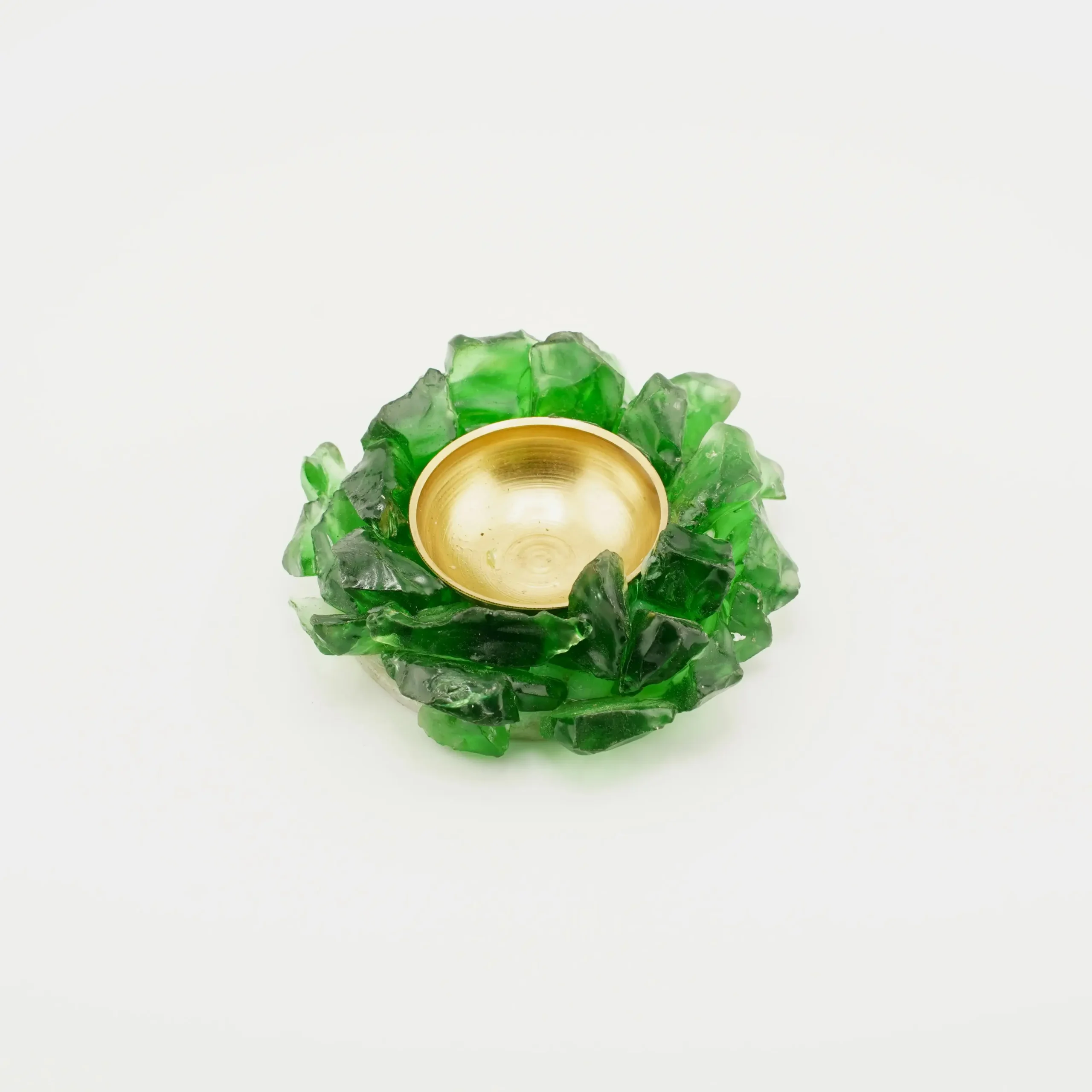 Green Obsidian Cluster Tea Light Holder