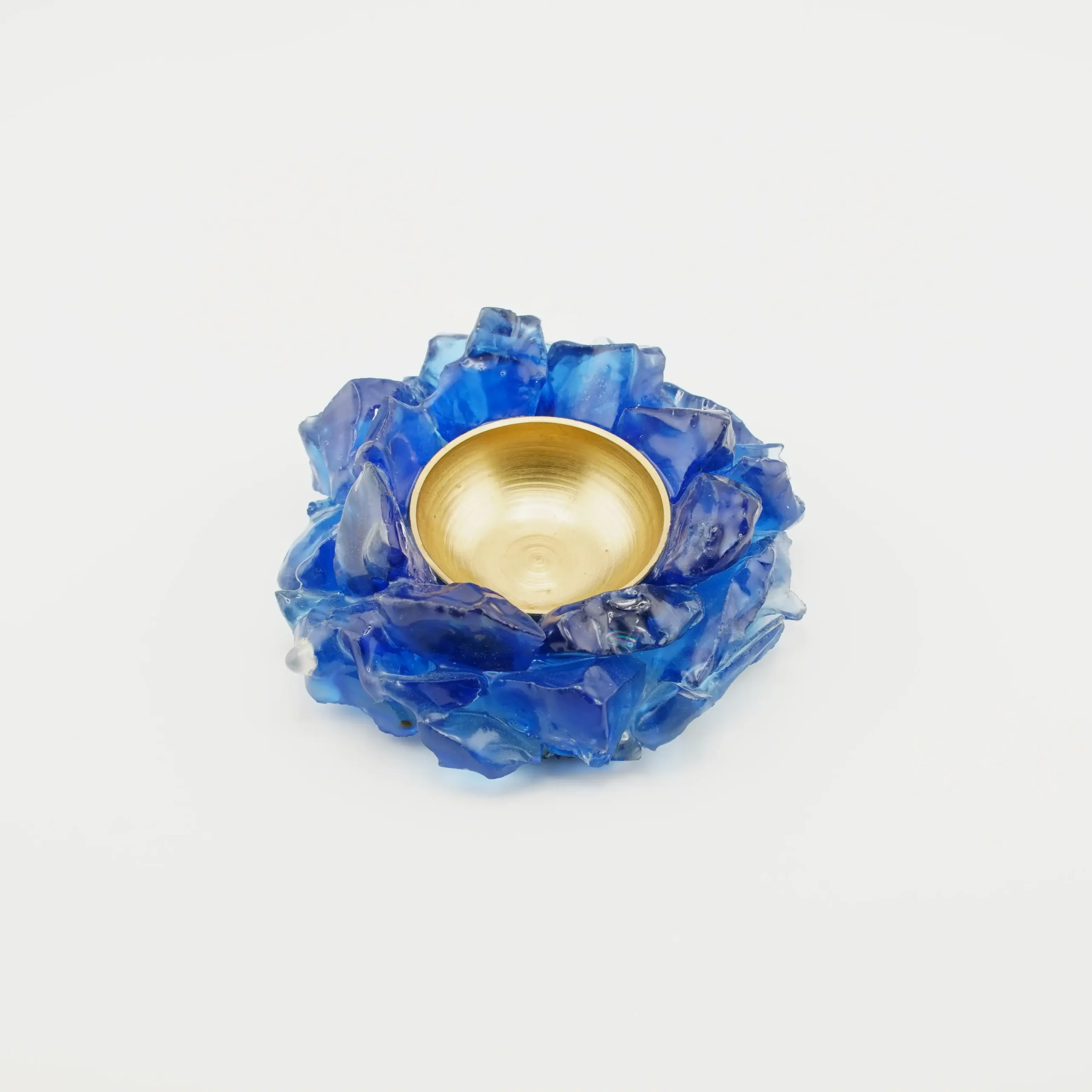 Indigo Obsidian Cluster Tea Light Holder