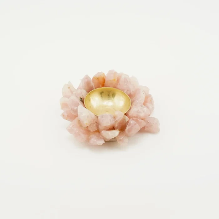 Rose Quartz Cluster Tea Light Holder