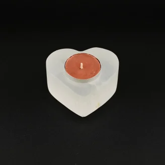 Selenite Heart Shape Tea Light Holder 260 Grams
