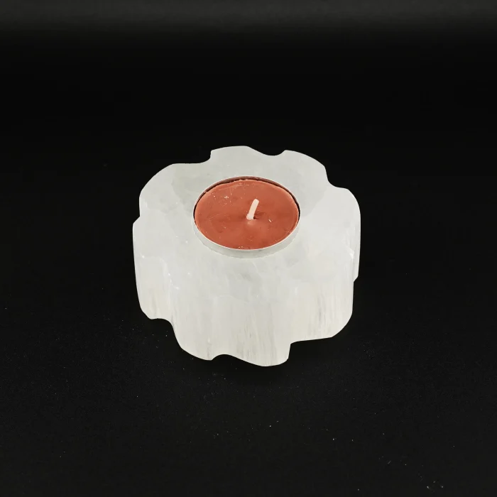 Selenite Sun Tea Light Holder 350 Grams