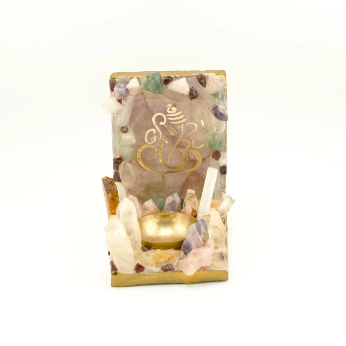 Multi Crystal Ganesha Mandir Size 4 Inch