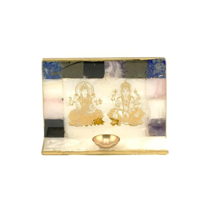 Multi Crystal Laxmi Ganesha Mandir Size 4 Inch