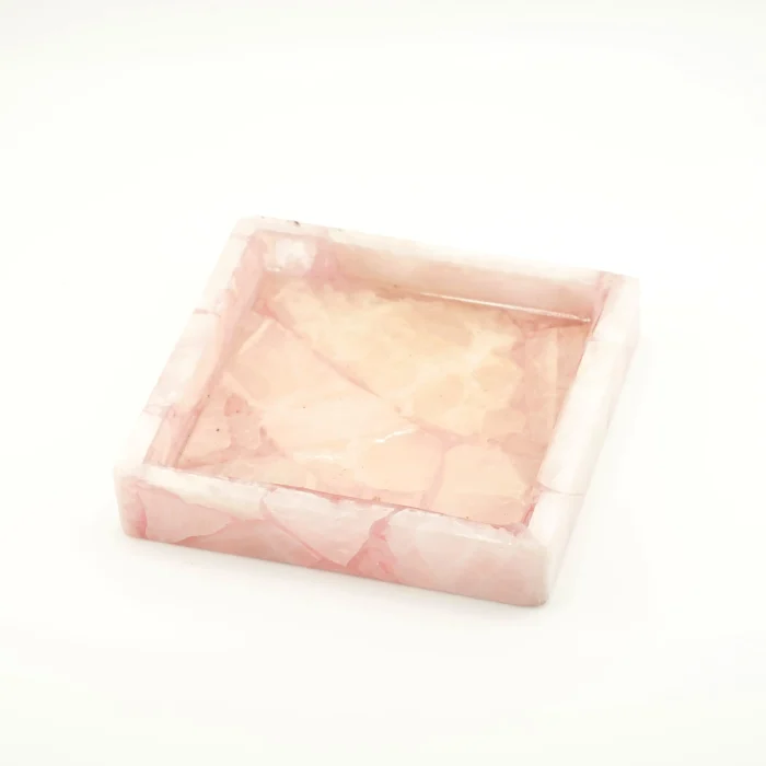 Rose Quartz Tray Size - 5 Inch X 5 Inch