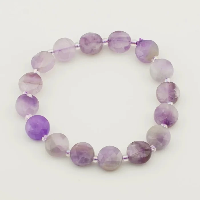 Amethyst Diamond Cut Faceted Bracelet