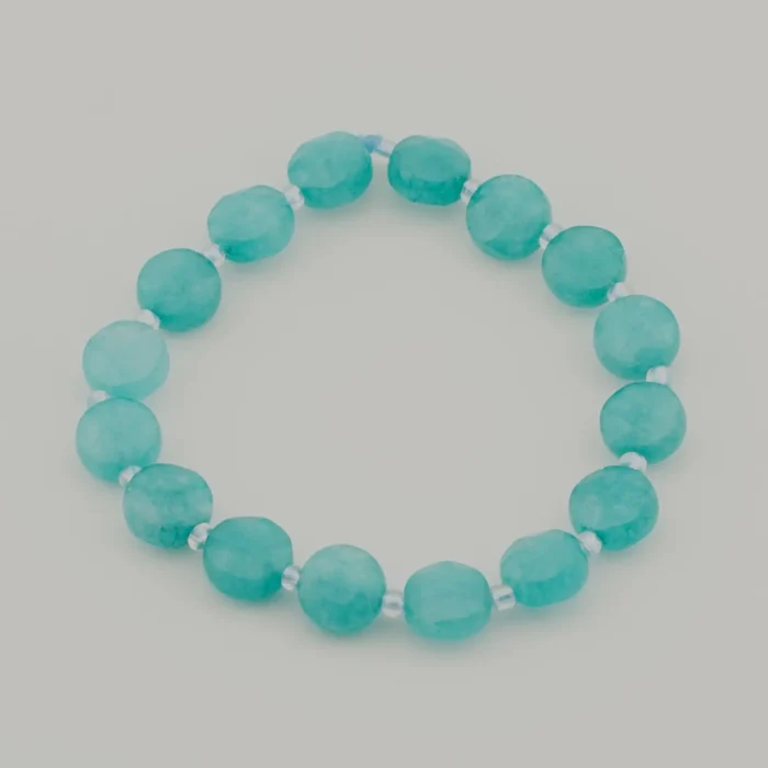 Blue Jade Diamond Cut Faceted Bracelet