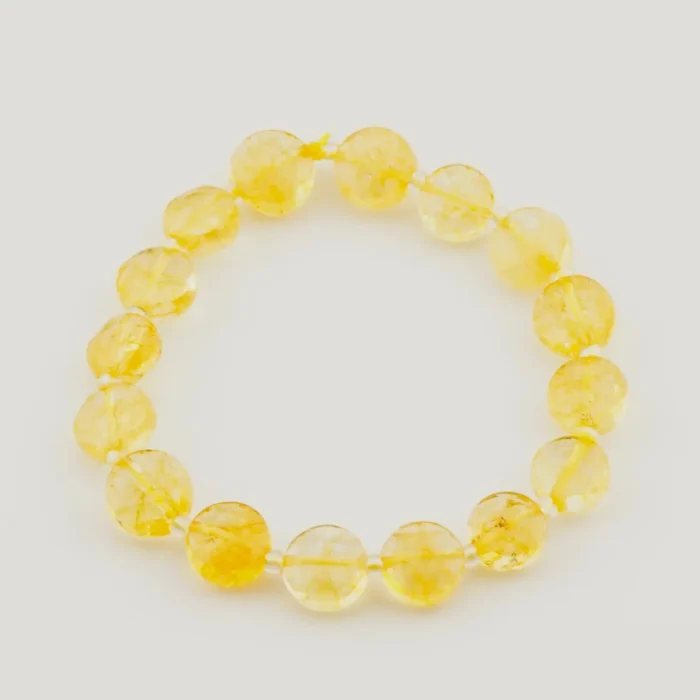 Citrine Diamond Cut Faceted Bracelet