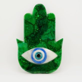 Green Strawberry Quartz Hamsa