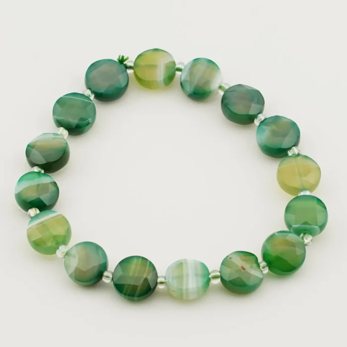 Green Sulemani Diamond Cut Faceted Bracelet