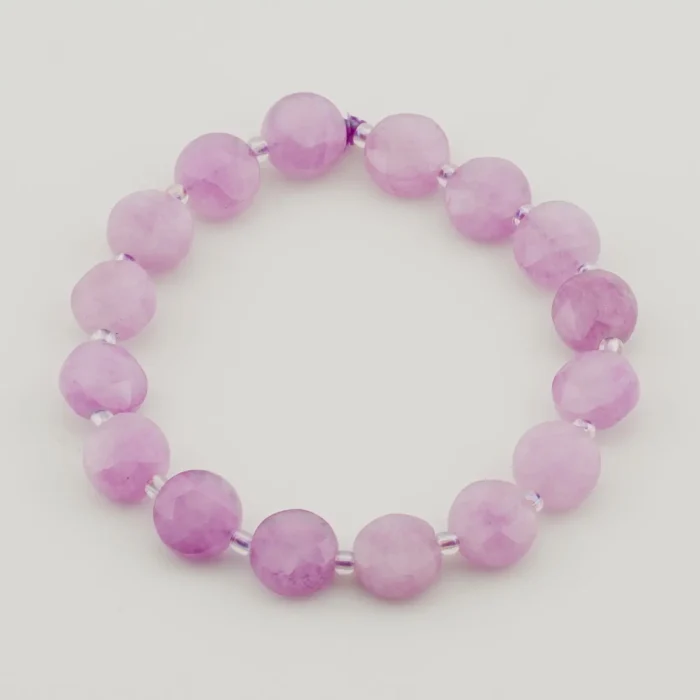 Kunzite Diamond Cut Faceted Bracelet