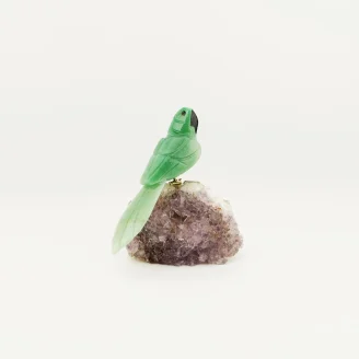 Light Green Aventurine Amethyst Parrot Size 4 Inch